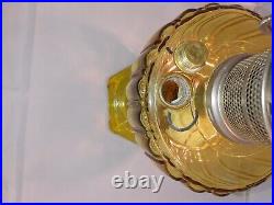 C1935 ALADDIN Model 109 Amber Cathedral Oil-Kerosene Lamp Table Lamp