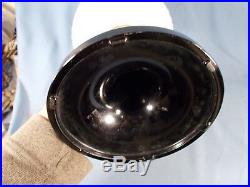 C1937 ALADDIN B-90 White & Black Foot Moonstone Quilt Kerosene Oil Lamp wChimney