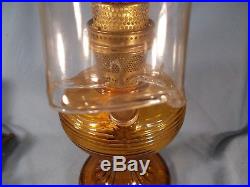 C1937 ALADDIN B82 Amber CRYSTAL BEEHIVE Kerosene Oil Lamp Burner Chimney