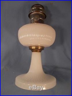 C1938 ALADDIN B-93 White Moonstone VERTIQUE Kerosene Oil Lamp wBurner & Chimney