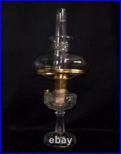 CRYSTAL CLEAR TALL Lincoln Drape Aladdin Oil Lamp Complete with Crystal Shade