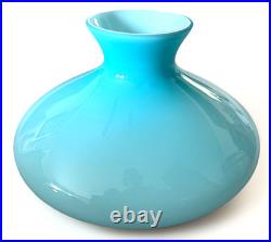 Cased Aqua Blue Glass over White Lamp Shade for 10 Fitter Aladdin B&H E. Miller