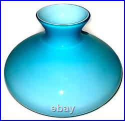 Cased Aqua Blue Glass over White Lamp Shade for 10 Fitter Aladdin B&H E. Miller