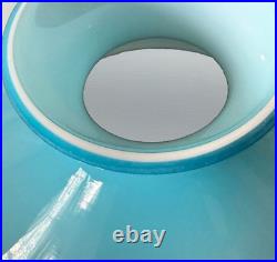 Cased Aqua Blue Glass over White Lamp Shade for 10 Fitter Aladdin B&H E. Miller