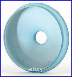 Cased Aqua Blue Glass over White Lamp Shade for 10 Fitter Aladdin B&H E. Miller