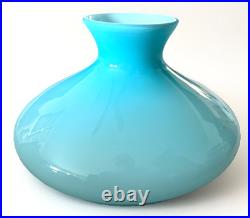 Cased Aqua Blue Glass over White Lamp Shade for 10 Fitter Aladdin B&H E. Miller