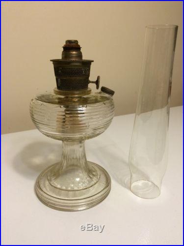 Clear Aladdin Nu-Type Model B Beehive Table Lamp & Chimney