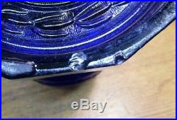 Cobalt Blue Aladdin Model B Lincoln Drape B-76 Kerosene Lamp with Milk Glass Shade