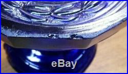 Cobalt Blue Aladdin Model B Lincoln Drape B-76 Kerosene Lamp with Milk Glass Shade