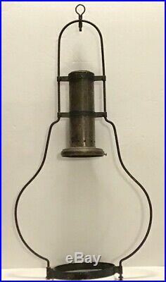 Commercial Aladdin #6 Kerosene Oil Lamp Hanging Frame Smoke shade 4 1/4 fitter