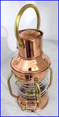 Copper & Brass Lamp Anchor Nautical Brass Maritime Ship Lantern Boat Lamp