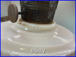Cream Custard Glass Lincoln Drape Aladdin Tall Lamp Antique White Glass Shade