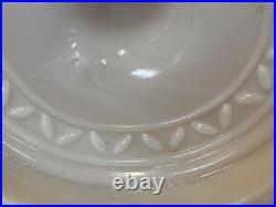 Cream Custard Glass Lincoln Drape Aladdin Tall Lamp Antique White Glass Shade