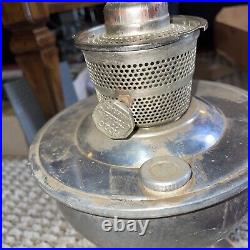 Early ALADDIN Brushed Aluminum Metal Kerosene Table Oil Lamp with Model C Burner