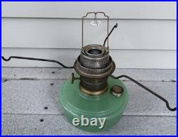 Early Aladdin Model B Jade Green Moonstone Bracket Kerosene Oil Lamp Glass Font
