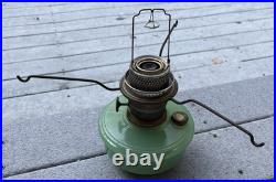 Early Aladdin Model B Jade Green Moonstone Bracket Kerosene Oil Lamp Glass Font