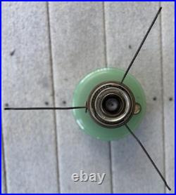 Early Aladdin Model B Jade Green Moonstone Bracket Kerosene Oil Lamp Glass Font