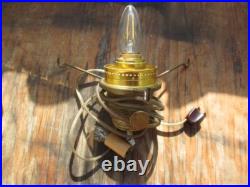 Electrified Amber Aladdin Colonial Hobnail Lamp, Beautiful Hand Painted Shade