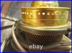 Electrified Amber Aladdin Colonial Hobnail Lamp, Beautiful Hand Painted Shade