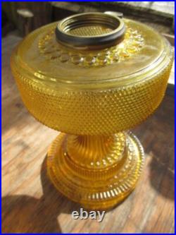 Electrified Amber Aladdin Colonial Hobnail Lamp, Beautiful Hand Painted Shade