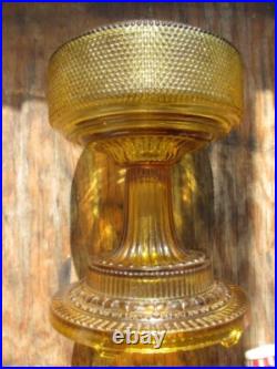 Electrified Amber Aladdin Colonial Hobnail Lamp, Beautiful Hand Painted Shade