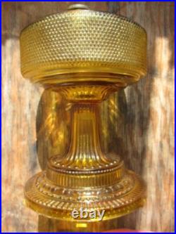 Electrified Amber Aladdin Colonial Hobnail Lamp, Beautiful Hand Painted Shade