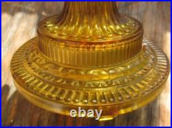 Electrified Amber Aladdin Colonial Hobnail Lamp, Beautiful Hand Painted Shade
