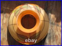 Electrified Amber Aladdin Colonial Hobnail Lamp, Beautiful Hand Painted Shade