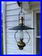 Electrified Country Store Antique Aladdin Brass Oil Lamp Green Tin Reflector