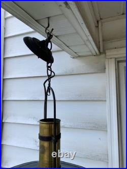 Electrified Country Store Antique Aladdin Brass Oil Lamp Green Tin Reflector