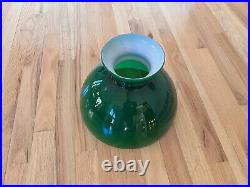 Emeralite Green Cased Glass Oil Kerosene Electric Lamp Shade 12 fitter