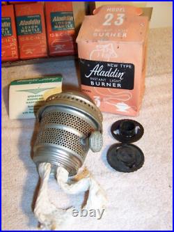 Estate Group Unused Aladdin Oil Lamp Loxon Mantles Model C &23 Burners 8 pcs