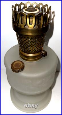 Farmor Kerosene Lamp Satin White with Model A Burner Both Rare & HTF