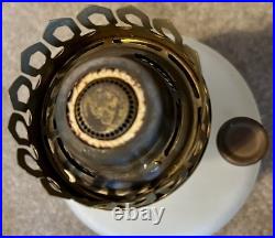 Farmor Kerosene Lamp Satin White with Model A Burner Both Rare & HTF