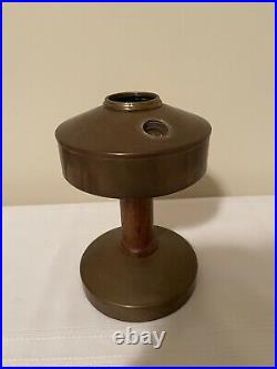 Farmor Sears Non-Aladdin Oil Kerosene Brass & Stained Walnut Table Lamp