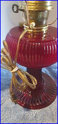 Fenton Aladdin Special Limited Edition 1996 Ruby Red Grand Vertique Lamp 364/500