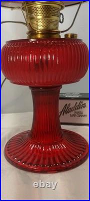 Fenton Aladdin Special Limited Edition 1996 Ruby Red Grand Vertique Oil Lamp