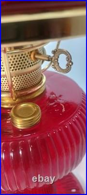 Fenton Aladdin Special Limited Edition 1996 Ruby Red Grand Vertique Oil Lamp