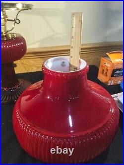 Fenton Aladdin Special Limited Edition 1996 Ruby Red Grand Vertique Oil Lamp