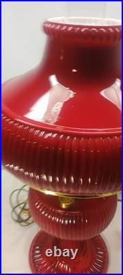 Fenton Aladdin Special Limited Edition 1996 Ruby Red Grand Vertique Oil Lamp