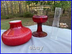 Fenton Aladdin Special Limited Edition 1996 Ruby Red Grand Vertique Oil Lamp