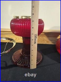 Fenton Aladdin Special Limited Edition 1996 Ruby Red Grand Vertique Oil Lamp