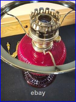 Fenton Aladdin Special Limited Edition 1996 Ruby Red Grand Vertique Oil Lamp