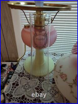 Fenton Large HP BURMESE Aladdin Grand Vertique Kerosene Oil / Electric Lamp #477