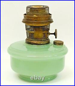 GREEN MOONSTONE ALADDIN OIL KEROSENE LAMP BRACKET HANGING FONT With CHIMNEY