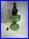 Green Aladdin Washington Drape Glass Oil Lamp Base with Nu-Type Model B Burner