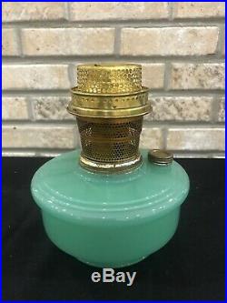 Green Jadeite Moonstone ALADDIN OIL/KEROSENE ALACITE FONT LAMP Model B Shelf