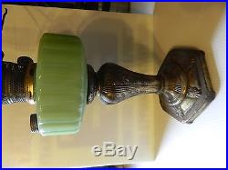 Green Moonstone Majestic Aladdin Lamp Nu-Type Burner withno wick & Chimney