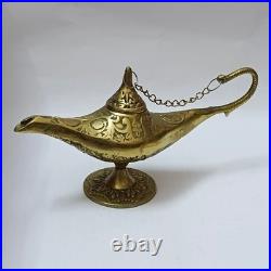 Handmade Egyptian Brass Aladdin Lamp Vintage Antique Oriental Collectible Decor