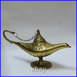 Handmade Egyptian Brass Aladdin Lamp Vintage Antique Oriental Collectible Decor